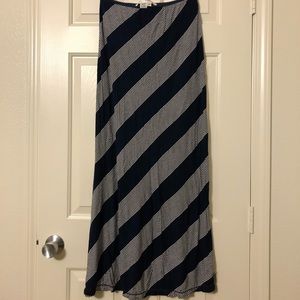 Striped Navy and White Maxi skirt by Max Studio